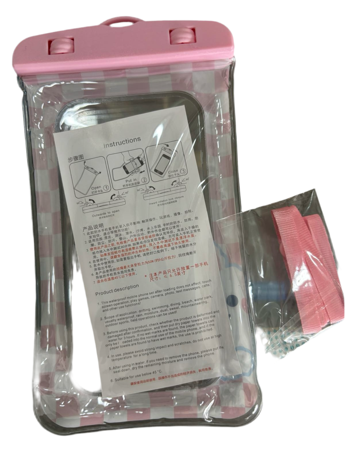 PINK & WHITE WATERPROOF CELLPHONE CASE