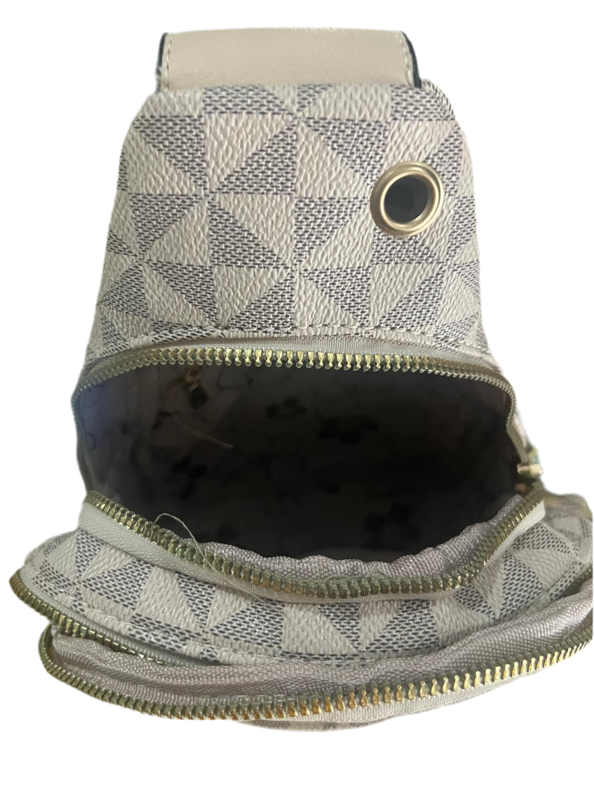 FAUX LEATHER SMALL CROSSBODY BACKPACK