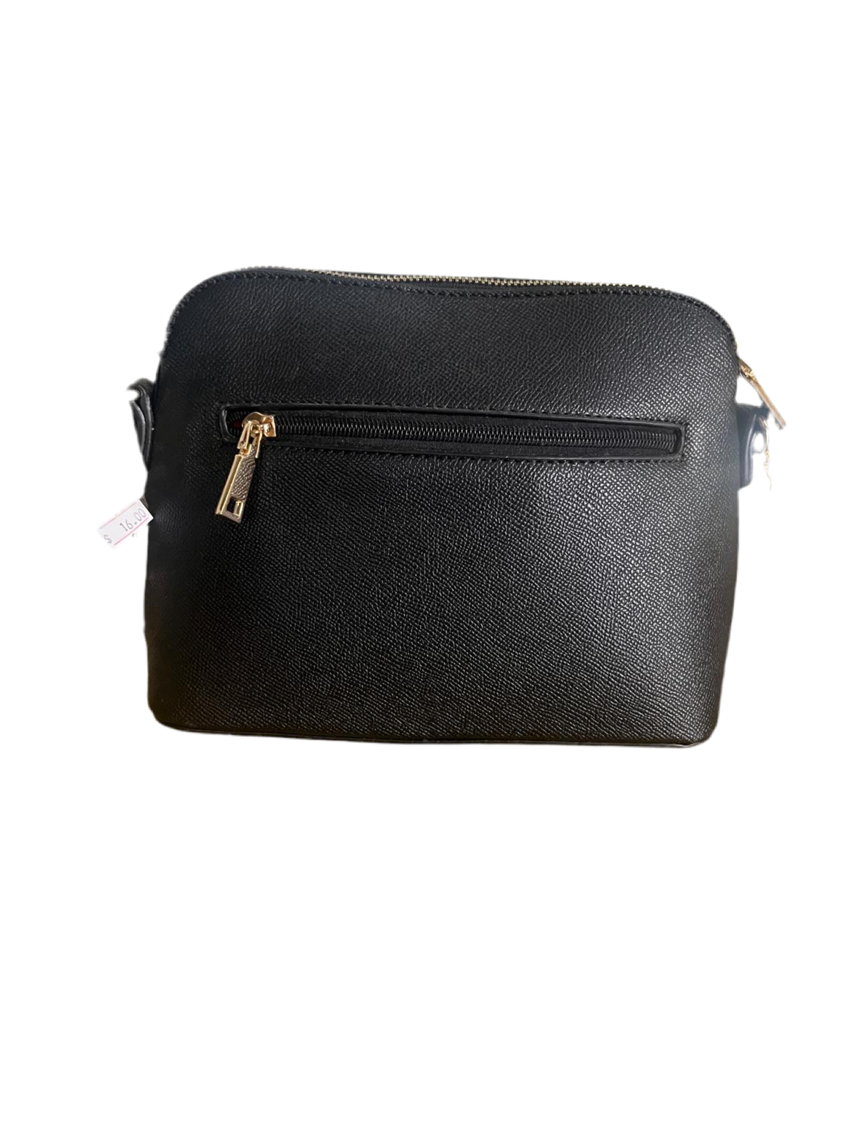 FAUX LEATHER SMALL BLACK SHOULDER BAG
