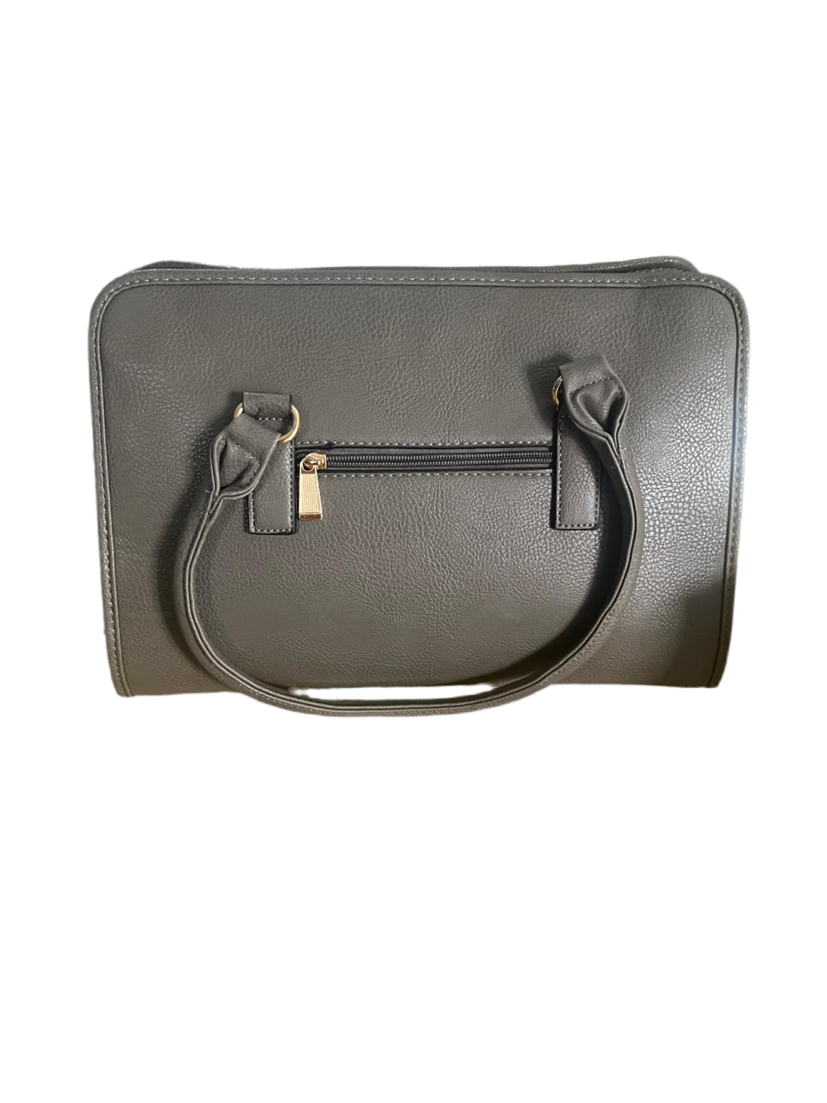 FAUX LEATHER REPTILE ACCENT GRAY HANDBAG