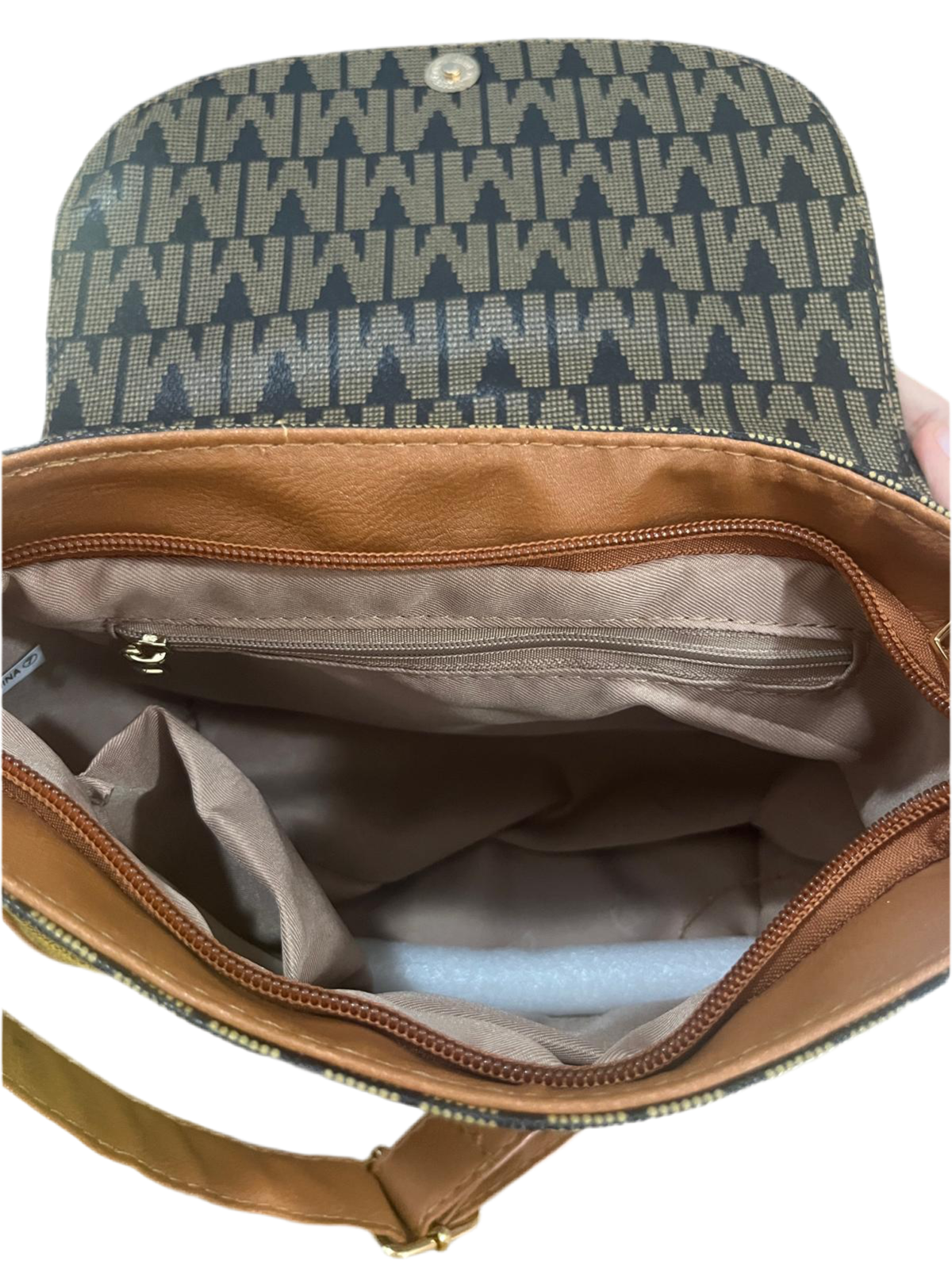 FASHION DESIGNER INSPIRED CROSSBODY BROWN BAG