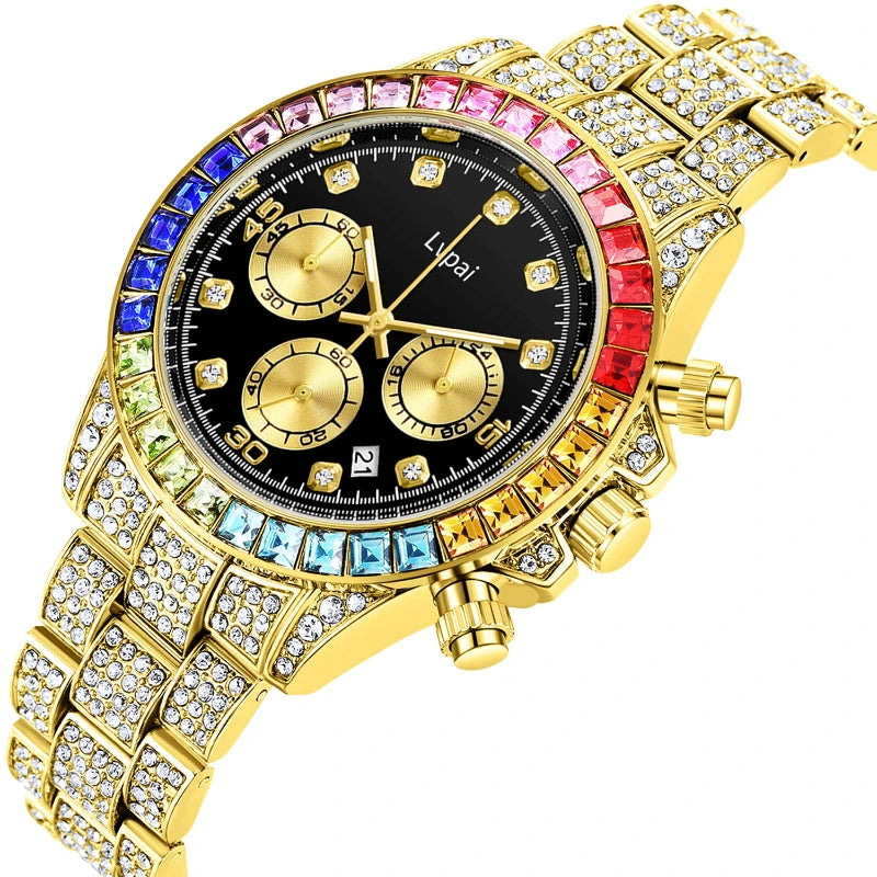 Masculino Luxury Men Women Watch Branded Women Watches Fashion Clock Stainless Steel Strap Dial Shiny Watch Men Gifts