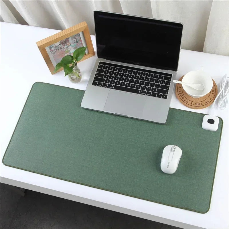Electric Heat Mouse Pad 52cm Table Mat Temperature Display Heating Mouse Pads Keep Warm Hand for Office Computer Desk Keyboard