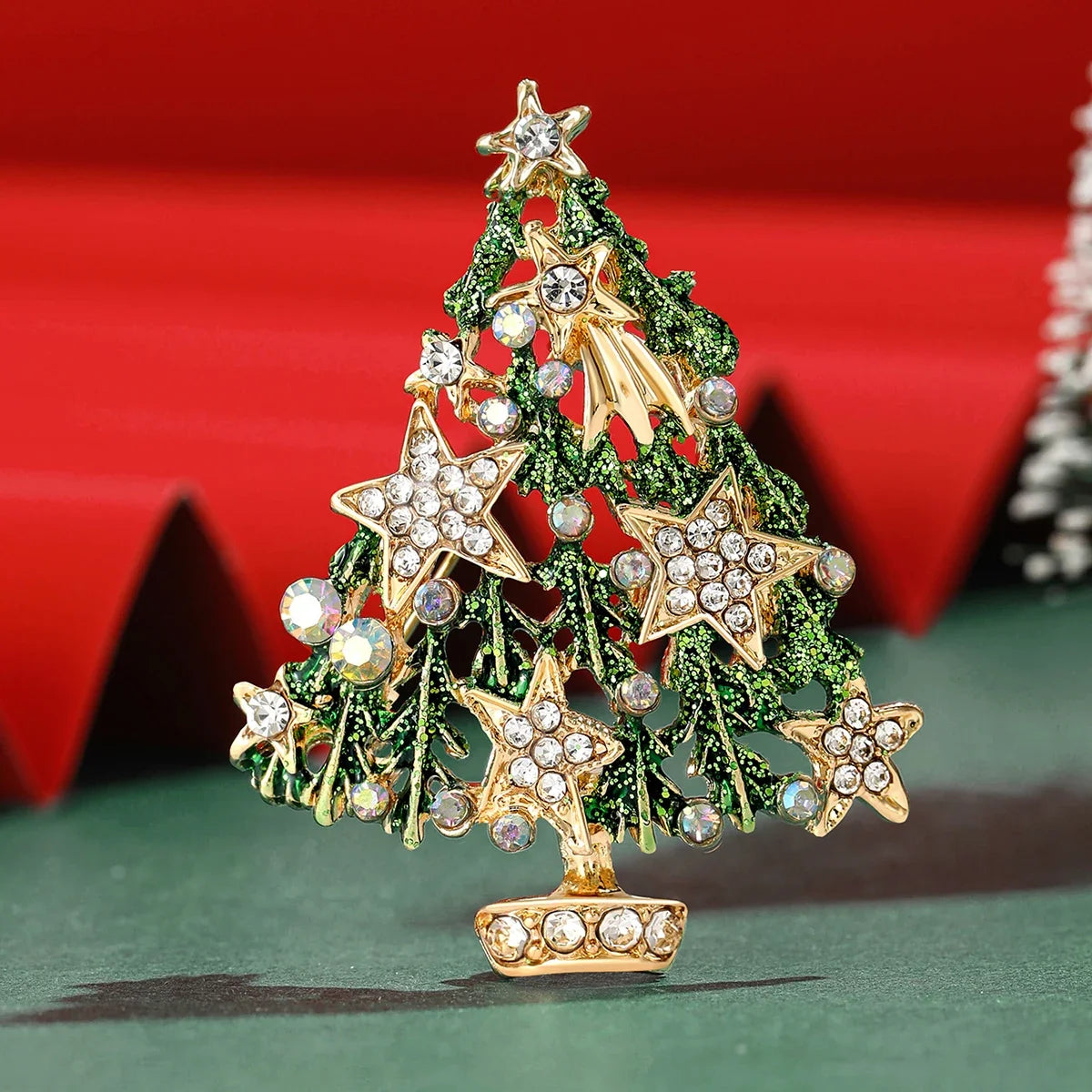 Beautiful Rhinestone Christmas Tree Brooches for Women Unisex Plant Pins Multi-color Fashion Jewellery Accessories Gifts