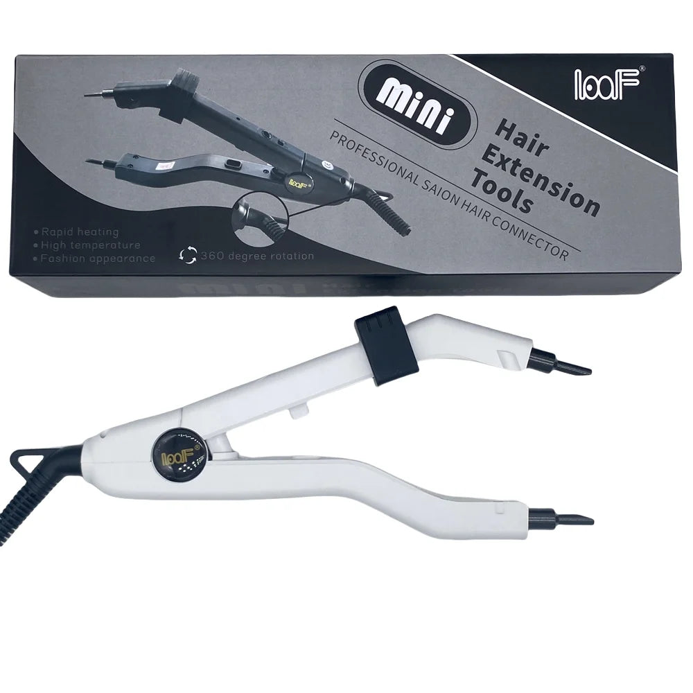 EU plug White JR609 Mini Hair iron Black Heat Hair Connector Temperature Controllable Heat Iron Hair Extension Tools Kit