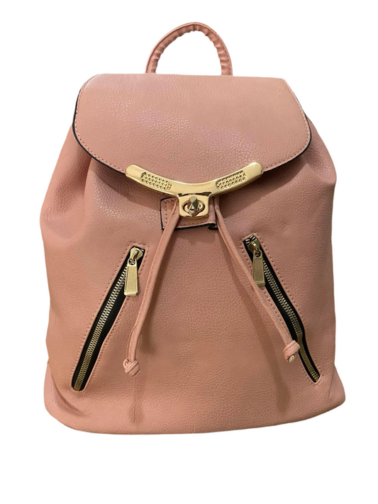 BIG FAUX LEATHER BACKPACK-PALE PINK