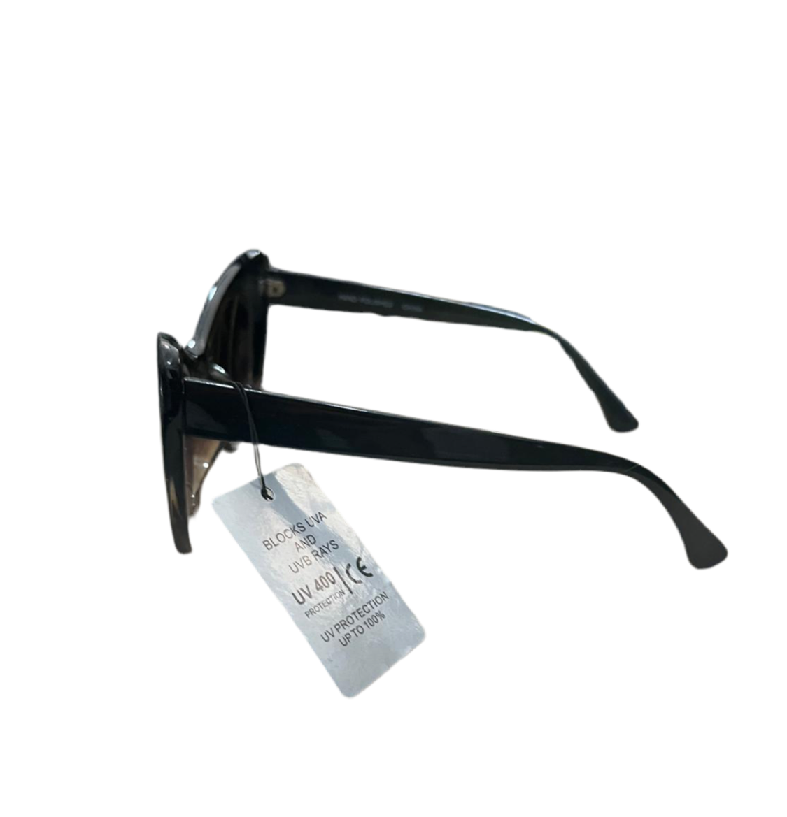BLACK & ANIMAL PRINT CAT EYE SUNGLASSES