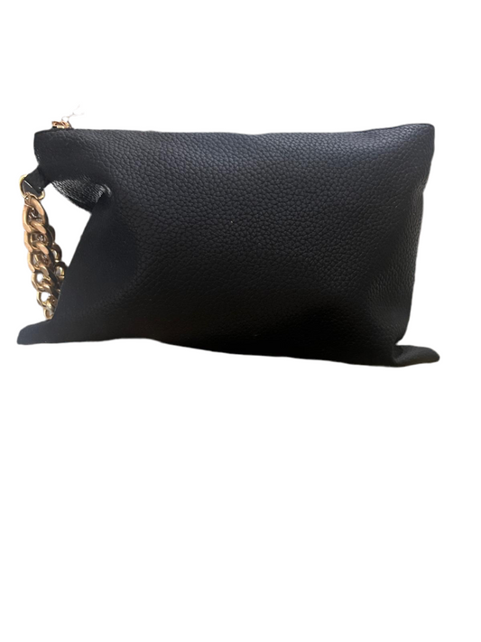 SMALL GOLD CHAIN BLACK HANDBAG