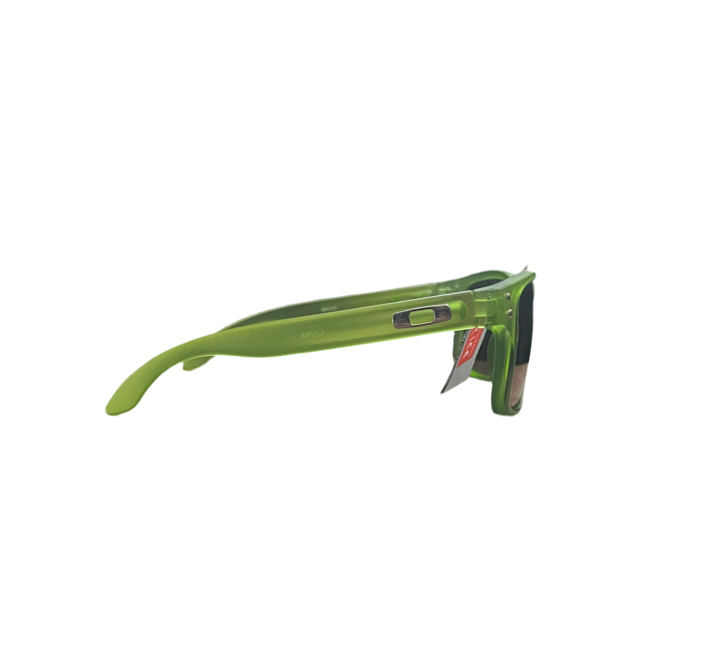 SPORTY SUNGLASSES-GREEN (IRIDESCENT BLUE LENSES)