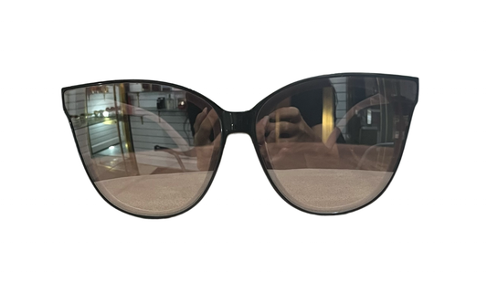 FASHION DESIGNER INSPIRED SUNGLASSES-BLACK & WHITE (SILVER MIRROR LENSES)