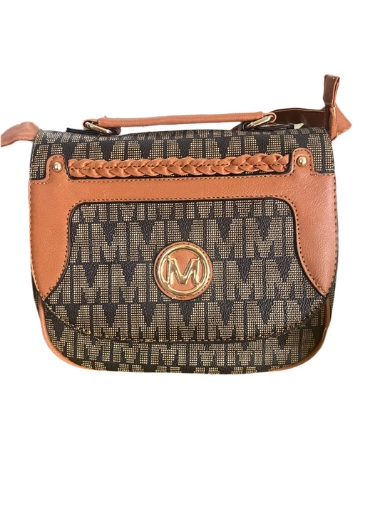 FASHION DESIGNER INSPIRED CROSSBODY BROWN BAG
