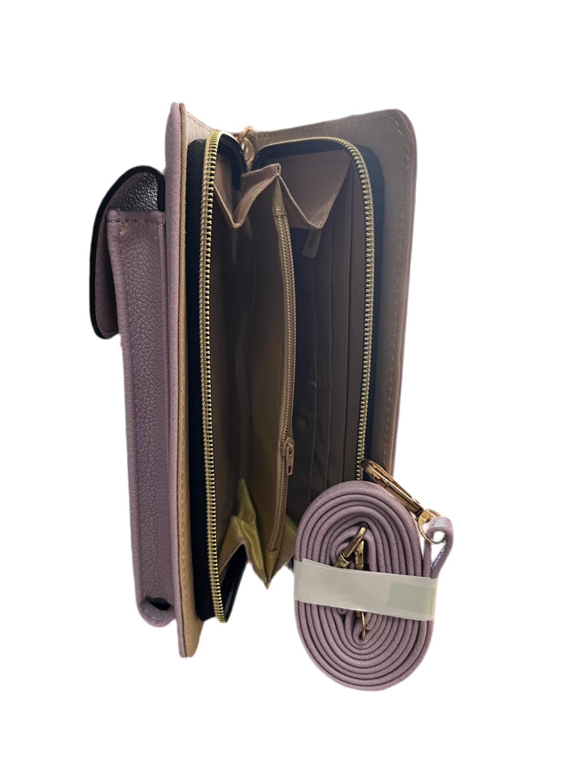 FAUX LEATHER CELLPHONE POCKET WALLET-LILAC
