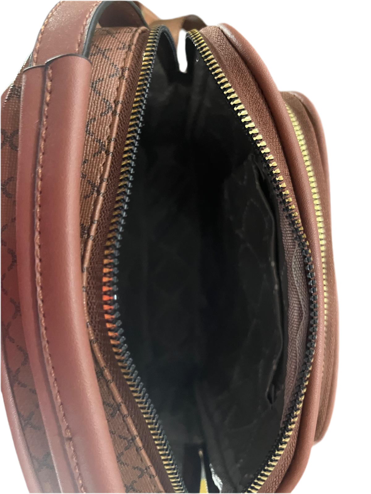 LOGO DESIGN BROWN CROSSBODY BAG