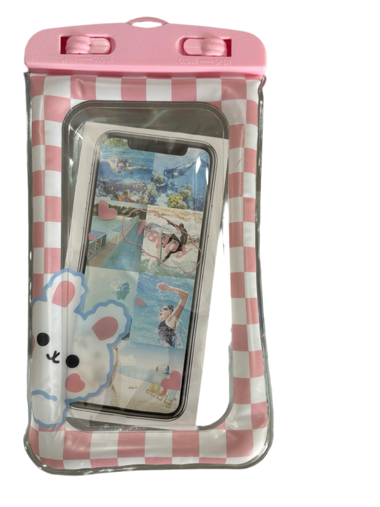 PINK & WHITE WATERPROOF CELLPHONE CASE