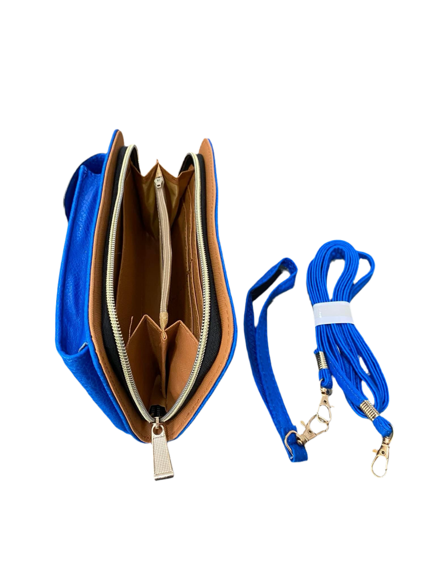 FAUX LEATHER CELLPHONE POCKET WALLET-ROYAL BLUE