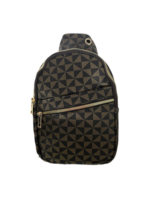 FASHION DESIGNER INSPIRED DARK BROWN CROSSBODY BAG