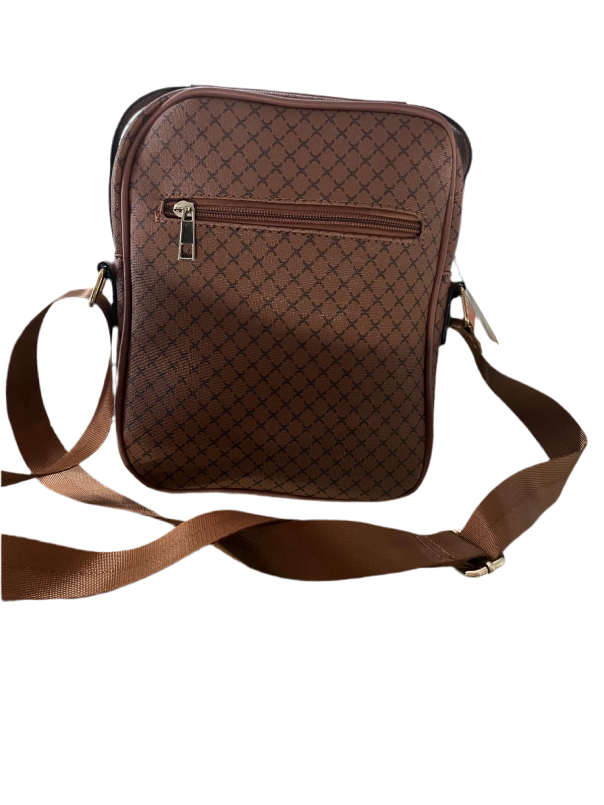LOGO DESIGN BROWN CROSSBODY BAG