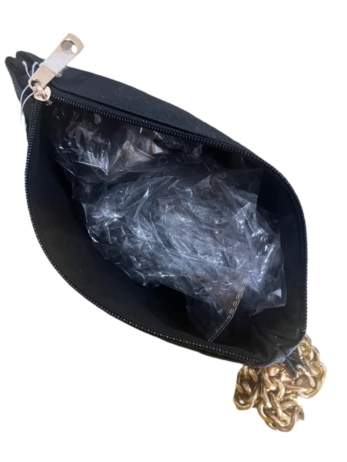 SMALL GOLD CHAIN BLACK HANDBAG