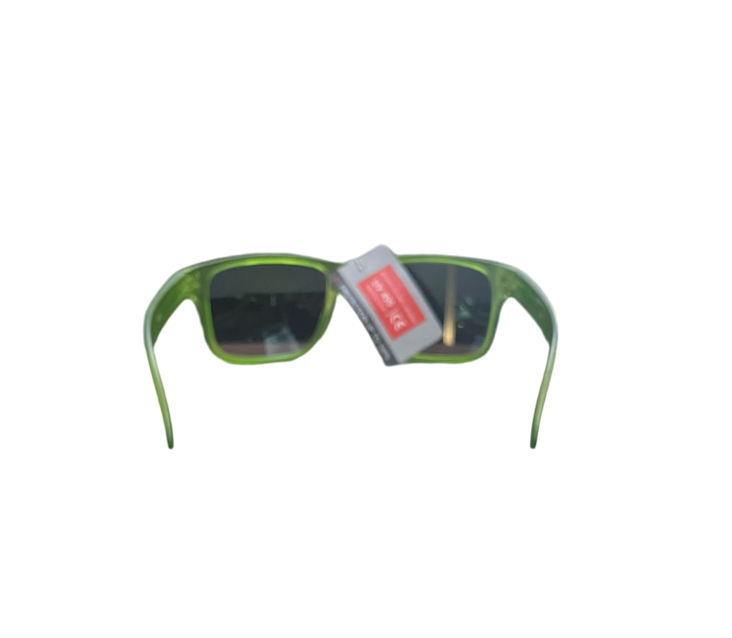 SPORTY SUNGLASSES-GREEN (IRIDESCENT BLUE LENSES)