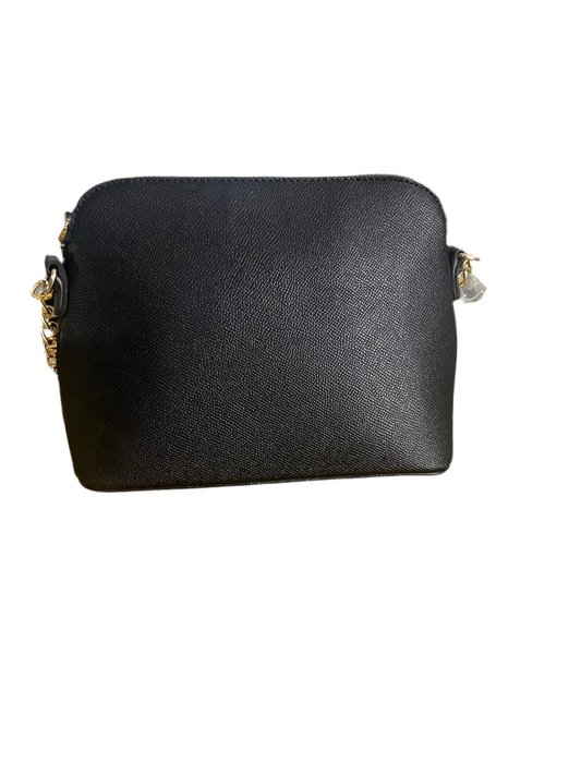 FAUX LEATHER SMALL BLACK SHOULDER BAG