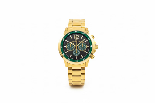 MONTRES CARLO WRISTWATCH GOLD-BLACK & GREEN