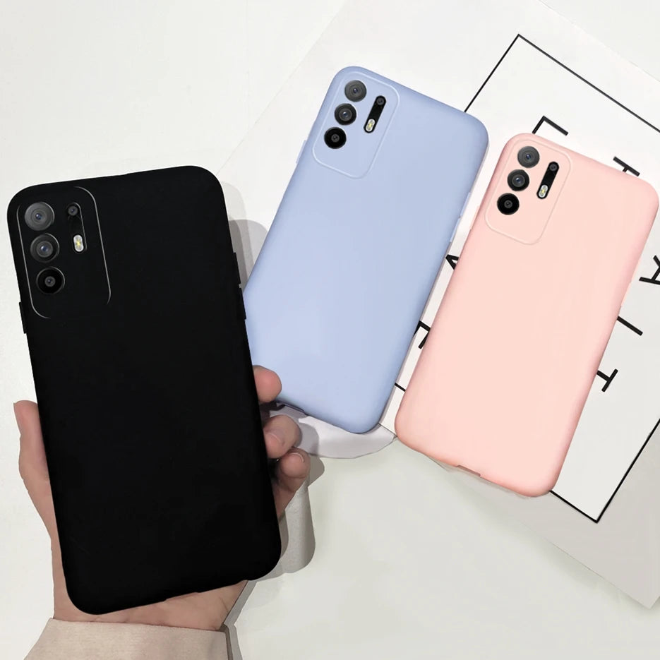 For Oppo A94 Case CPH2203 Soft Slim Fundas Cute Silicone Pure Color Back Cover For Oppo A94 5G CPH2211 OppoA94 Phone Cases Coque