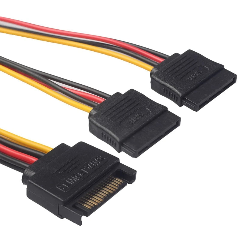 SATA II Hard Disk Power Cable 15Pin SATA Male To 2 Female Power HDD Splitter Connector 20CM Y 1 To 2 Sata Extension Cable Adapt