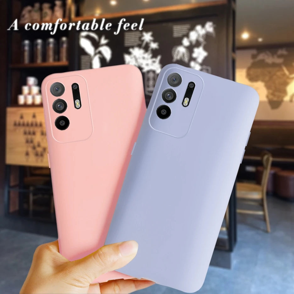 For Oppo A94 Case CPH2203 Soft Slim Fundas Cute Silicone Pure Color Back Cover For Oppo A94 5G CPH2211 OppoA94 Phone Cases Coque