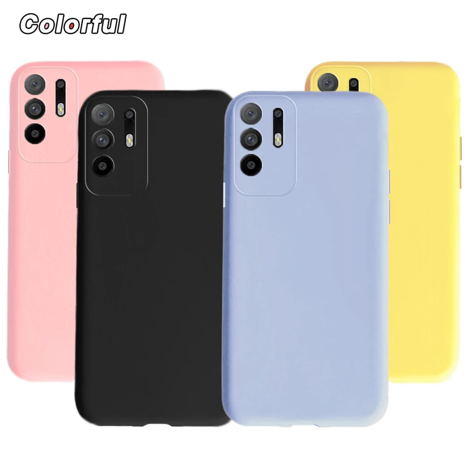 For Oppo A94 Case CPH2203 Soft Slim Fundas Cute Silicone Pure Color Back Cover For Oppo A94 5G CPH2211 OppoA94 Phone Cases Coque