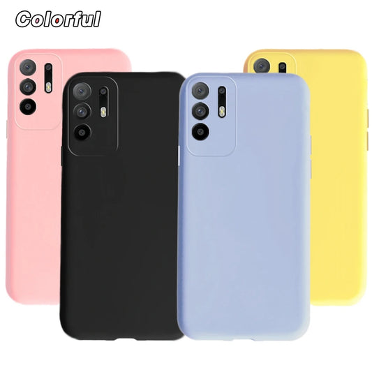 For Oppo A94 Case CPH2203 Soft Slim Fundas Cute Silicone Pure Color Back Cover For Oppo A94 5G CPH2211 OppoA94 Phone Cases Coque
