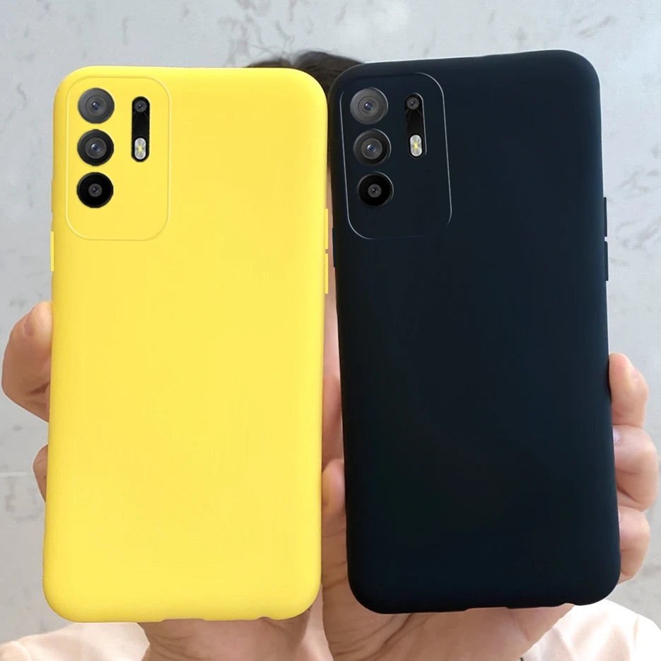 For Oppo A94 Case CPH2203 Soft Slim Fundas Cute Silicone Pure Color Back Cover For Oppo A94 5G CPH2211 OppoA94 Phone Cases Coque