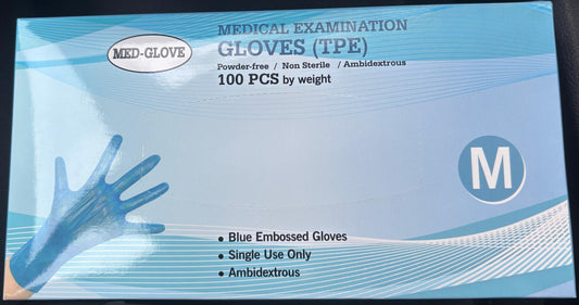 MEDICAL EXAMINATION GLOVES (TPE) 100 PCS MEDIUM