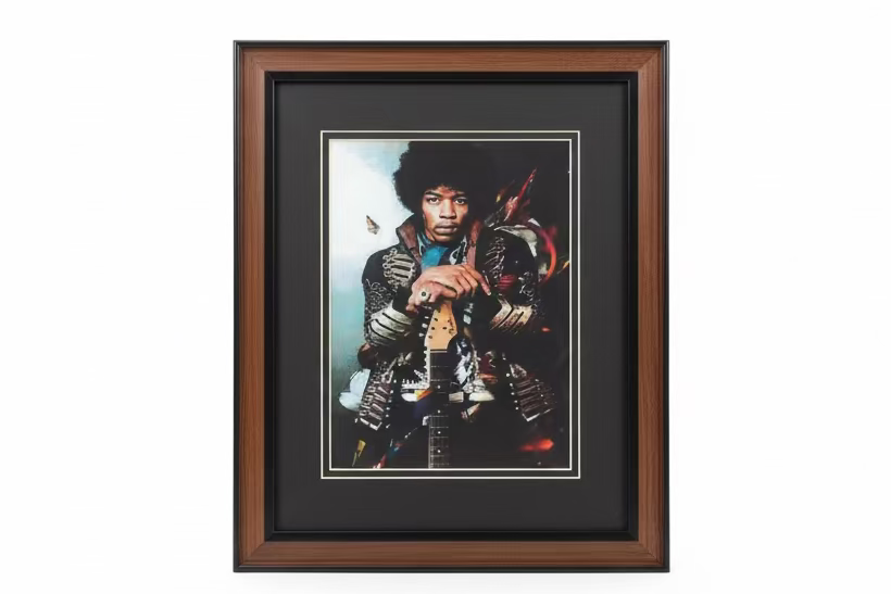 JIMI HENDRIX 8X10” FRAMED ART POSTER