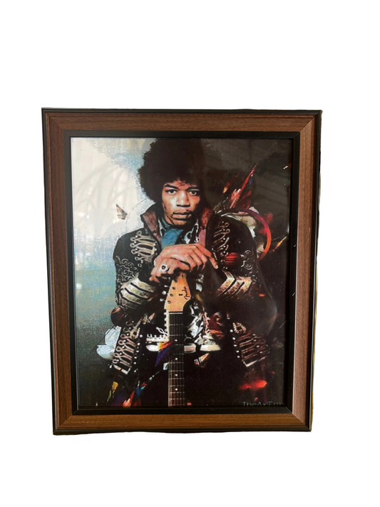 JIMI HENDRIX 8X10” FRAMED ART POSTER