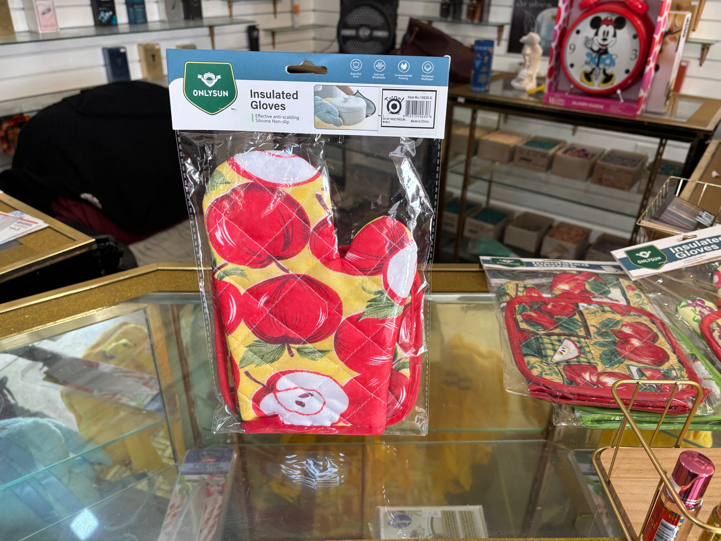 INSULATED GLOVE & POT MAT APPLE RED/YELLOW COMBO
