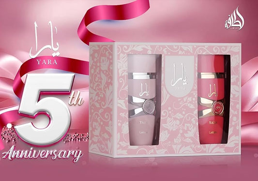 LATTAFA YARA EDP 100 ML & YARA CANDY EDP 100 ML 5TH ANIVERSARY EDITION GIFT SET