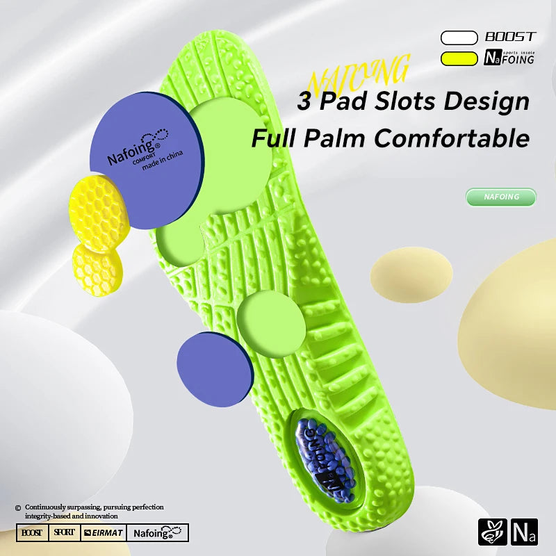 1pair 4D Orthopedic Sport Insoles Soft Breathable High-elasticity Shock Absorption Running Shoe Pad For Men Women Latex Massage