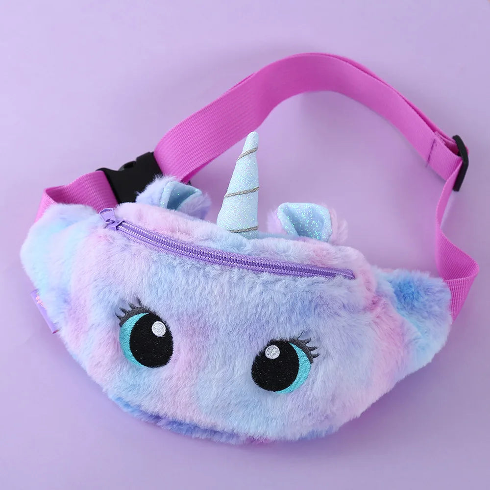 Children's Fanny Pack Cute Unicorn Toys Belt Gradient Color Chest Bag Cartoon Coin Purse Travel Chest Bag Girls Waist Bag