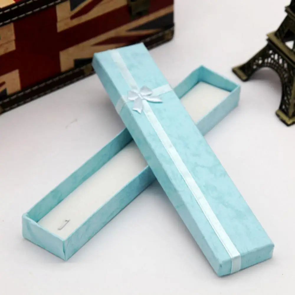 1 Pc Elegant Jewelry Box Bowknot Long Necklace Storage Box Bracelet Pendant Display Storage Case Jewelry Gift Box