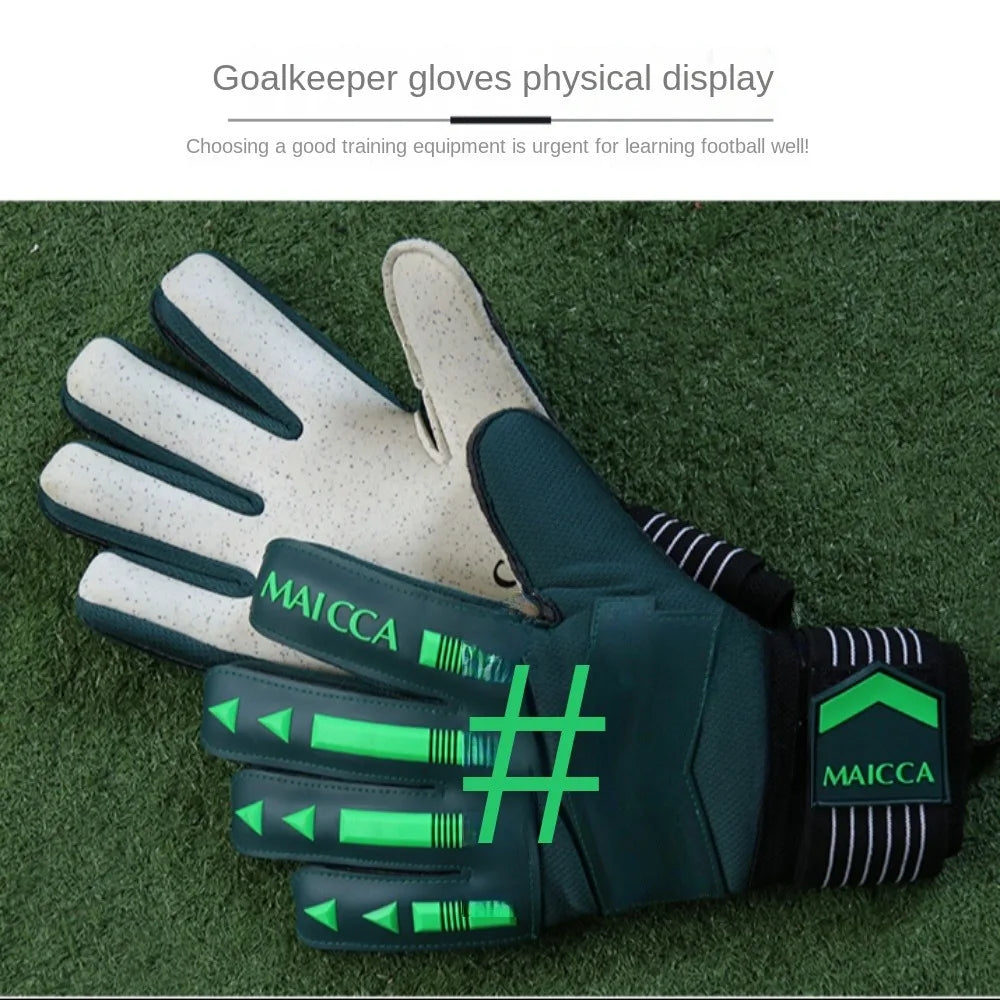 Anti-Slip Goalie Gloves Wear Resistant Finger Protection Latex Antiskid Adjustable Soccer Goalkeeper