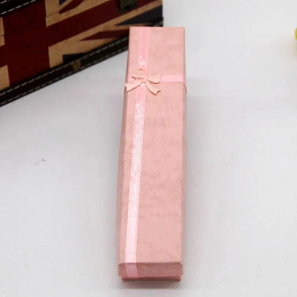 1 Pc Elegant Jewelry Box Bowknot Long Necklace Storage Box Bracelet Pendant Display Storage Case Jewelry Gift Box