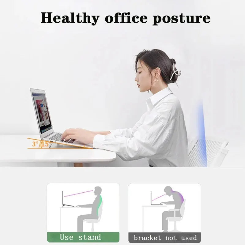 2pcs Foldable Laptop Stand Aluminium Alloy Non-slip Cooling Holder Invisible Universal Notebook Bracket for HP Dell Lenovo