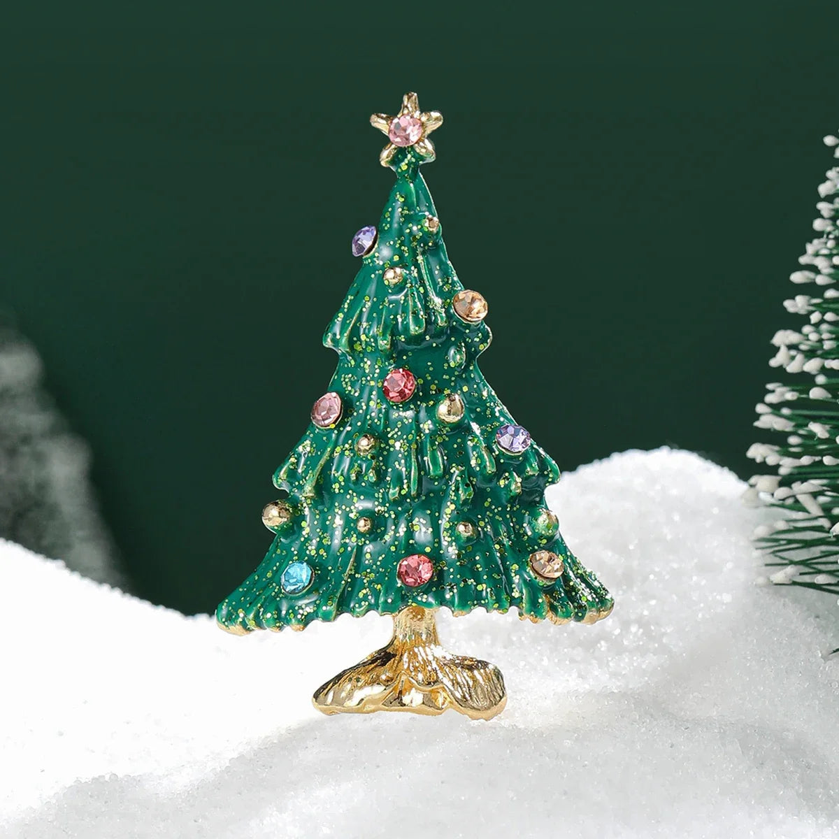 Beautiful Rhinestone Christmas Tree Brooches for Women Unisex Plant Pins Multi-color Fashion Jewellery Accessories Gifts