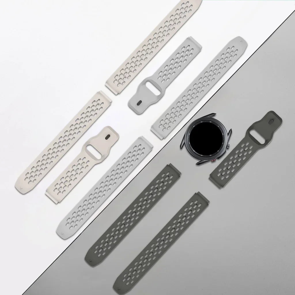 20 22mm Samsung Silicone Universal Strap Watch4 5 Band Galaxy Watch6 Classic 43 47mm Wristband Garmin Huawei Sport Bracelet