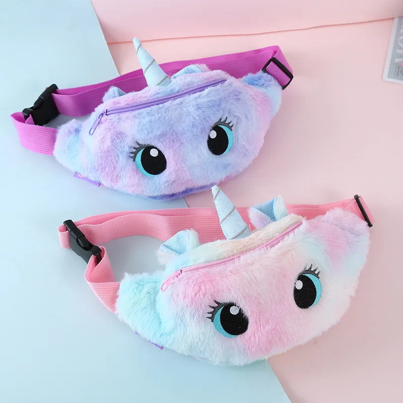 Children's Fanny Pack Cute Unicorn Toys Belt Gradient Color Chest Bag Cartoon Coin Purse Travel Chest Bag Girls Waist Bag
