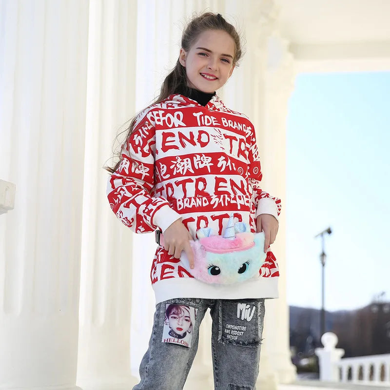 Children's Fanny Pack Cute Unicorn Toys Belt Gradient Color Chest Bag Cartoon Coin Purse Travel Chest Bag Girls Waist Bag