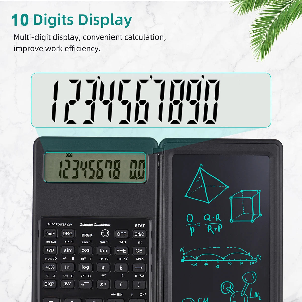 6.5 Inch Portable Calculator LCD Screen Writing Tablet Folding Scientific Calculator Tablet Digital Drawing Pad With Stylus Pen