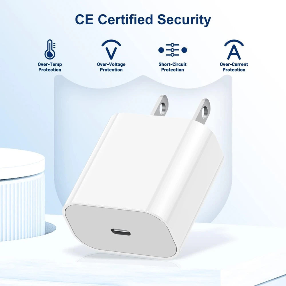 35W USB C PD Fast Wall Charger for iPhone 15 16 Pro Max 15 16 Plus Samsung Moto Huawei OPPO USB-C to Type-C Quick Charging Cable