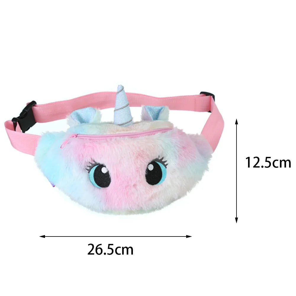 Children's Fanny Pack Cute Unicorn Toys Belt Gradient Color Chest Bag Cartoon Coin Purse Travel Chest Bag Girls Waist Bag