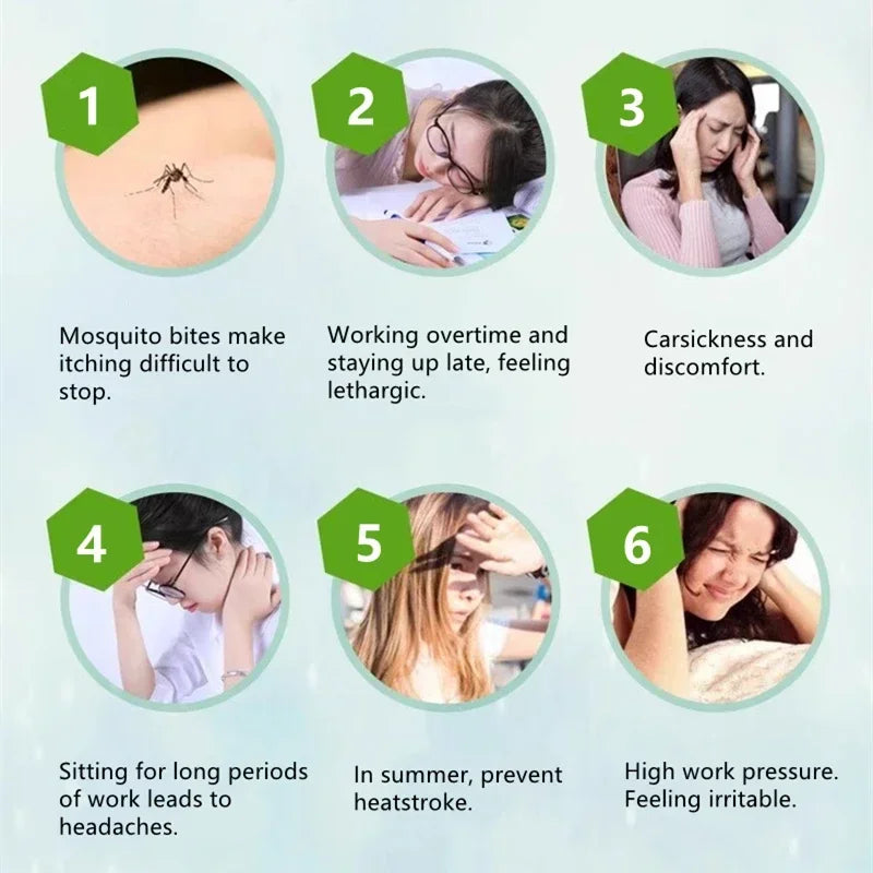 10/5/1PCS Natural Tiger Balm Essential Cool Oil Mosquito Repellent Itch Relieving Relieve Treatment of Cold Headache Dizziness